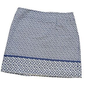 Talbots Blue and White Cotton Print Skirt 16W